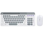 El teclado y los ratones inalámbricos de modo dual combinados 2.4G BT5.0 teclado de membrana BT 3 canales pueden conectar C 0 blanco