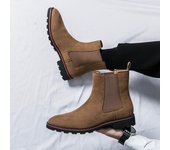 Botas Chelsea de piel auténtica para hombre, estilo británico, botas de tobillo para hombre, zapatos de vestir de negocios para caminar y ocio, calzado informal hecho a mano 38