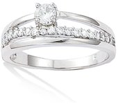 Bague Argent 'Scarlett' Blanc argenté (rhodié) - 7 mm 60 blanco