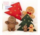 Muñeco de peluche navideño, lindo árbol de Navidad, hombre de jengibre, muñeca, almohada, sofá suave, cojín, adorno, almohada de peluche de dibujos animados esponjoso, juguete para vacaciones A