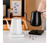 Hervidor eléctrico de cuello de cisne de 1000 W, cafetera de 0,8 L, calentador de agua eléctrico, tetera, tetera portátil, jarra de boca delgada, 110 V/220 V EU blanco