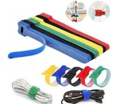 10/30/50 Uds. Organizador de cables reutilizable, soporte de sujeción para cables, correas para auriculares, teléfonos, gestión de envoltura de cables 10 Pcs White