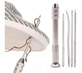 Juego de punzones de costura de cuero, Kit de herramientas de reparación de zapatos multifuncionales reemplazables, agujas de costura, artesanía de cuero para costura DIY 2Pcs-D