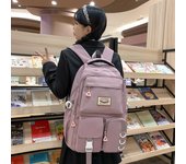 Mochila Mochila De Nylon De Color Sólido De Gran Capacidad Mochila De Mujer negro