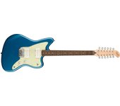 Squier by Fender Guitarra eléctrica Squier Paranormal Laurel Mint Lake Placid Blue con estuche blando Jazzmaster® XII, diapasón, golpeador,
