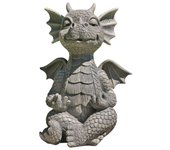 Escultura de Buda meditando con dinosaurio pequeño, adorno de resina para el hogar, habitación, escritorio, estatua de dragón meditando, modelo para jardín, decoración de patio al aire libre