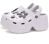 Sandalias de plataforma con zuecos de bricolaje a la moda para mujer, zapatos de jardín de suela gruesa de verano 2024 para mujer, zapatillas de playa gruesas con punta cerrada 37-38 negro