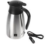 Hervidor eléctrico de acero inoxidable para coche, termo de viaje, botella de agua calefactora, 1000 ml, 12 V/24 V