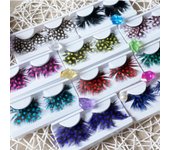 Eyelash Extension Exaggerate Creativity Drama stage makeup Fake eyelashes Spot Bushy Feather azul