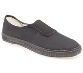 Dek Kids Zapatillas de lona negras con fuelle para niños pequeños, unisex 7 UK negro
