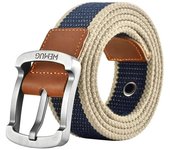 Cinturón de lona para hombre de 3,5 cm para exteriores, cinturón para mono deportivo con hebilla de aleación tejida a rayas negras y rojas de Color sólido, venta al por mayor 120cm rojo