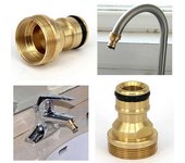 Adaptador de conexión de grifo roscado, conector de montaje de grifo de tubo de manguera de agua de jardín