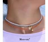 Collar de cristal de acero inoxidable para mujer, Gargantilla con cuentas de hielo, estrella, girasol, corazón, joyería de moda, ropa de calle Bohemia, collar para mujer