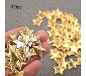 (Y)100 piezas de tela dorada plateada Navidad confeti de estrella de cinco puntas decoración del hogar 2 cm 20x20mm oro