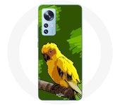 Coque pour Xiaomi Mi 12 / 12X Oiseaux de Perruches jaune Fond Vert