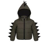 Regatta Chaqueta acolchada con dinosaurios para niños/niños 24-36 uva/verde