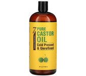 Seven Minerals, aceite de ricino puro, prensado en frío y sin refinar, sin perfume, 32 fl oz (950ml)
