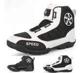 Botas de moto de cuero para hombre, botas protectoras para motociclistas, impermeables, antideslizantes, para carreras de montaña y motocross 45 negro