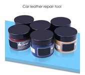 Kit de reparación de cuero para automóvil multiusos, juego de herramientas para renovar la piel, asientos de automóvil, sofás, abrigos, agujeros, arañazos, grietas, restauración y renovación del color marrón