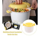 Fiambrera térmica para microondas, olla arrocera, máquina para hacer pasta, horno, vaporera, recipiente para calentar alimentos, cocina S blanco