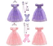 7 piezas/conjunto de accesorios para disfraces de cosplay para niños, vestidos de rol de anime, ropa de actuación, disfraces de festival 100 morado claro