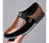 Zapatos casuales de cuero de verano para hombre, mocasines de negocios para hombre, zapatos de trabajo de oficina sin cordones, mocasines para hombre, zapato masculino de gran tamaño 38 marrón