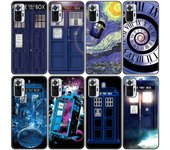 Tardis Box Doctor Who Van Gogh Funda para Xiaomi Redmi Note 11 10 9 8 Pro 11T 10T 10S 9S 8T 9 9A 9C 9T Funda negra Redmi 8