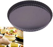 Molde para tarta resistente, base desmontable, antiadherente, para quiche, bordes acanalados, bandeja para hornear redonda, apto para lavavajillas 8