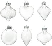 Colgantes de bolas de plástico vacías de múltiples formas, contenedores transparentes para micropaisajismo, adornos colgantes para árboles de Navidad, suministros