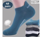 10 pares de calcetines de hombre de alta calidad, calcetines deportivos de algodón transpirables, calcetines de barco de malla, calcetines cortos atléticos informales de corte fino, talla 38-43 38-43