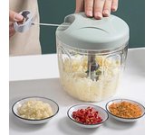 Picadora de carne manual de 500/900 ml, picadora de ajo, accesorios de cocina, cortadora de cebolla y verduras, trituradora giratoria de ajo