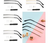 Herramienta de reparación de gafas, accesorios universales para brazos, montura de gafas de pierna de repuesto plata