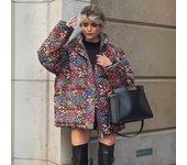 Chaqueta informal de algodón con estampado para mujer, estilo europeo y americano, otoño/invierno 2024 M