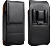 Funda de cuero con clip para cinturón para Samsung Galaxy S25, S24 Ultra, S23, S22, S21 Plus, A16, A55, A54 y A53. Samsung Galaxy S23 FE negro