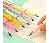 Lápiz eterno Escritura ilimitada Lápiz eterno Sin tinta Lápices mágicos Lápiz eterno portátil Reutilizable Borrable Lápiz de cabeza reemplazable rosa claro