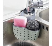 Soporte para esponja de cocina, organizador ajustable para fregadero, jabonera, accesorios de cocina, cesta de drenaje colgante, accesorios para utensilios de cocina verde