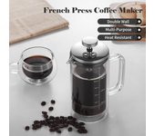 Cafetera francesa de doble pared de 10oz, cafetera de vidrio de borosilicato resistente al calor con 10oz