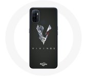 Coque pour Oppo A53 Vikings Série Saison 6 logo V Epée Gris Fond Noir