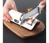 Afilador de cuchillos eléctrico profesional para el hogar, afilador de cuchillos automático pequeño y rápido, recargable por USB, utensilios de cocina M amarillo