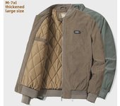 Chaqueta de pana cálida de invierno de talla grande para hombre 5XL camello