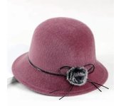 Sombrero para mujer mayor de mediana edad, estilo occidental, gorro de lavabo para mujer, gorro de lana a prueba de viento, gorro de pescador retro versátil con lazo de mariposa para otoño e invierno One Size borgoña