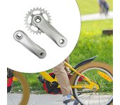Juego de bielas para bicicleta infantil, de aleación de aluminio, con orificios cuadrados, resistente, ligero y portátil. 25T Gray Silver