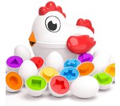 Juguetes de huevos de gallina para niños pequeños, clasificador de formas de juegos a juego de colores para niños, juguetes sensoriales de habilidades motoras finas, juguetes educativos Shape Matching varios colores