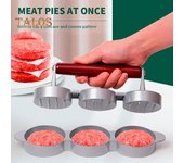 Prensa para hamburguesas de aleación de aluminio, molde para hacer hamburguesas de pescado, carne, ternera, hamburguesas vegetarianas, parrilla, herramienta de cocina para barbacoa A