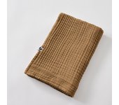Serviette de toilette 50 x 90 cm Gaze de coton unie Gaïa - Gaïa Camel
