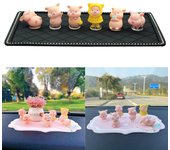 Estatua de juguete para salpicadero de coche, muñecos, adornos para coche, accesorios para coche, decoración de consola central de cerdito