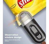 Sellador y cortador de bolsas mini 2 en 1: máquina de sellado al vacío portátil para bocadillos frescos, galletas y almacenamiento de alimentos, dispositivo de cocina negro azul