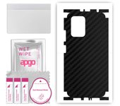apgo Protective Skin Sticker for the back+sides compatible with Xiaomi Redmi K50i 5G, Full Wrap Film, Foil, Vinyl - Pattern Carbon Black