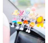 Figura en miniatura de coche, maceta, decoración de interiores, accesorios de bricolaje para hacer terrarios, conejo - Juego de 4 piezas, 1 juego, accesorios de coche coreanos