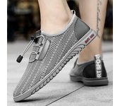 Zapatos casuales de malla para hombre, zapatillas de agua de verano para exteriores, zapatillas transpirables para hombre, zapatos de trekking antideslizantes para hombre, mocasines cómodos sin cordones 36 negro